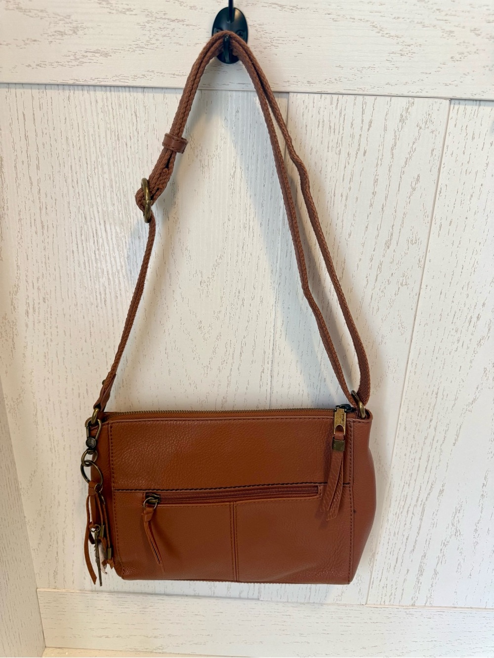 The Sak Alameda Crossbody Tan Leather Bag with Adjustable Strap